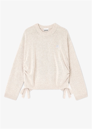 Future wool mix oversized o-neck strik Sand K2633 Ganni